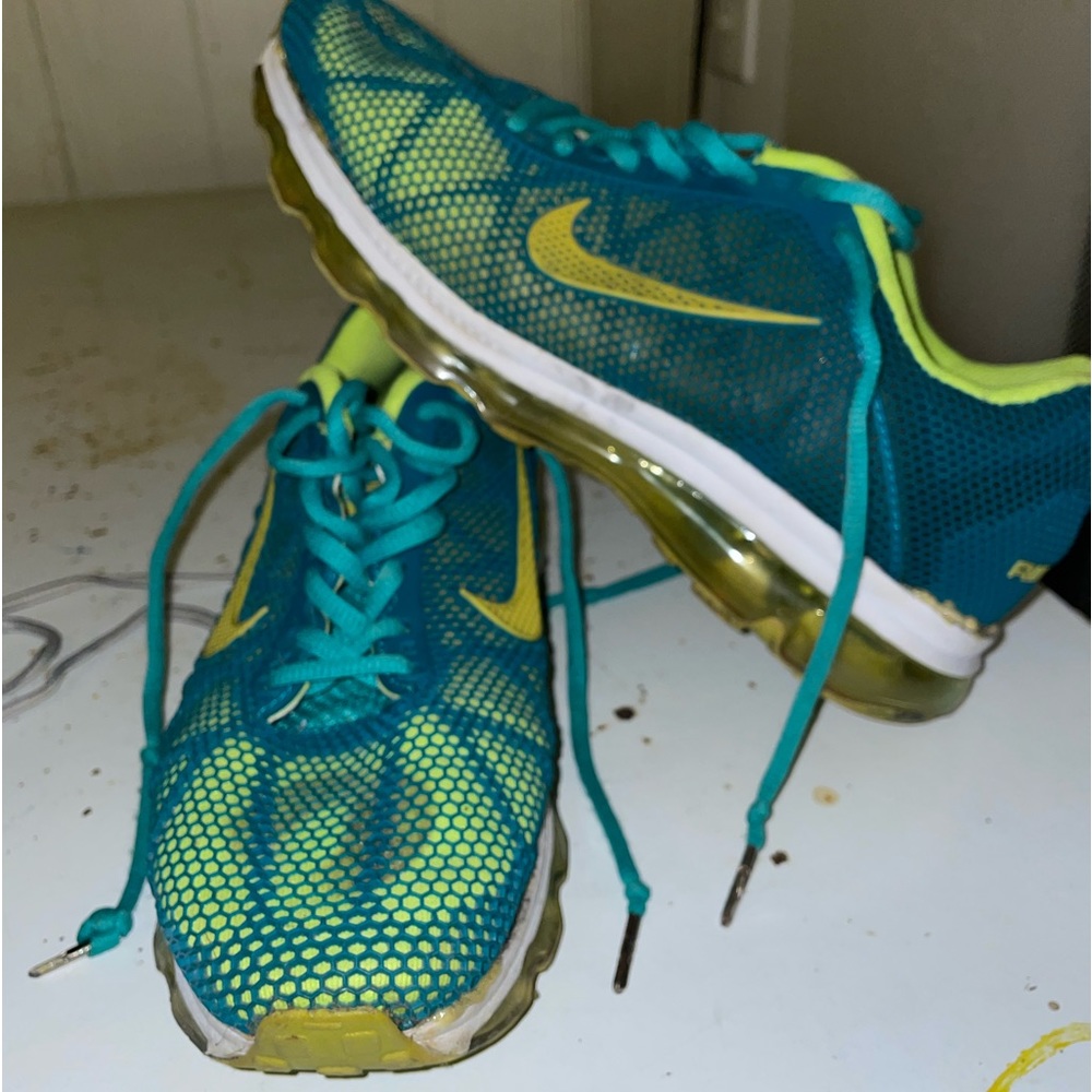 Nike air max. Neon green and teal. Size womans 10 mens 8.5.